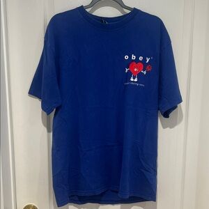 Obey Royal Blue Heart Graphic Tee